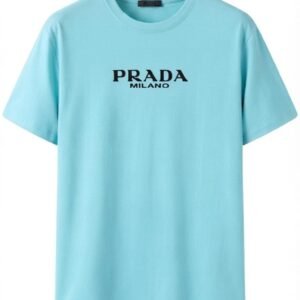 Prada Milano Logo Tee in Sky Blue