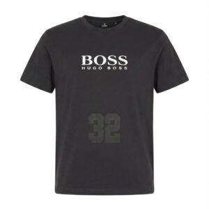 BOSS Hugo Boss Logo Tee in Charcoal Black