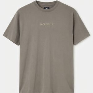 Jack Wills Minimalist Logo Tee in Taupe