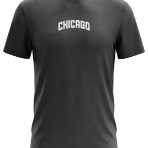 Chicago Arched Block Tee in Carbon Black