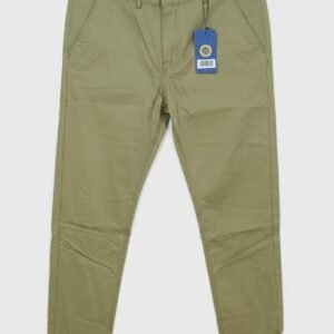 Men's Casual Slim-Fit Khaki Green Chino Pants