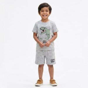 Jurassic World Boys T-Shirt & Shorts Set – Grey