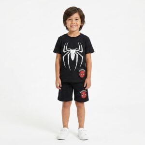Spider Hero Boys T-Shirt & Shorts Set – Black