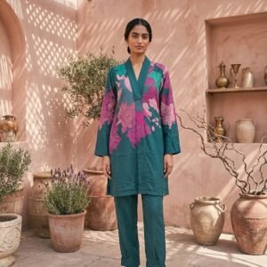 Sapphire Statement Teal Botanicals 2pc