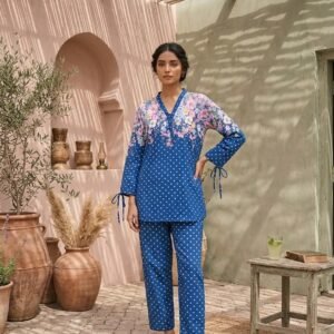 Sapphire Indigo Polka & Petals 2pc